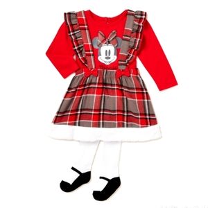NEW DISNEY Minnie Mouse  3 piece Skirt outfit set size 24 months
